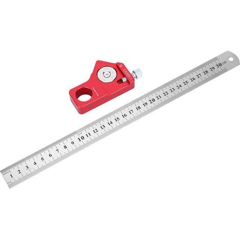 Holzbearbeitungslineal, Anreißwerkzeug, Holzbearbeitungslehre, tragbares gerades Mess- und Anreißwerkzeug, 300 mm/11,81 Zoll Holzanreißlineal für (1/5)