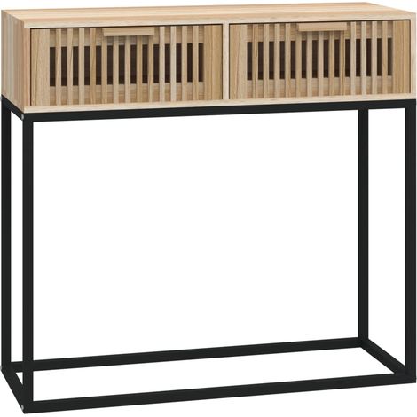 Table console，Table d'appoint，Bout de canapé，Meuble d'entrée 80x30x75 cm bois d'ingénierie et fer