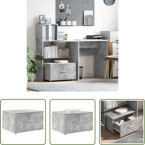 Schubladen - Schubladenschrank Mit Rad Beton Grau 55 x 45 x 31 cm (1/5)