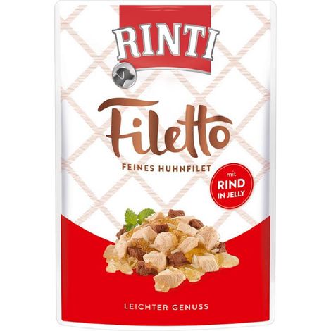 Rinti Filetto Hähnchenfilets in Gelee - 100g Beutel - mit 100g Rindfleisch