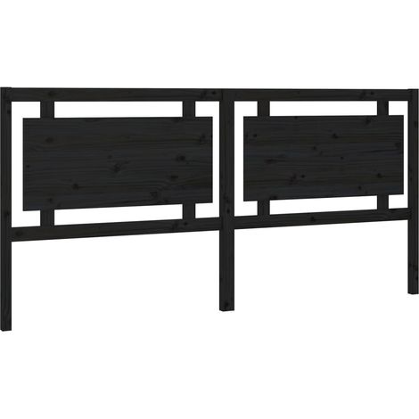 Maison Exclusive - Kopfteil Schwarz 205,5x4x100 cm Massivholz Kie