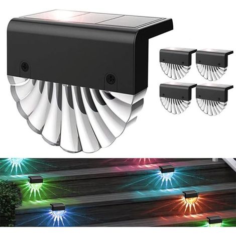 Luz de pared exterior Led solar, iluminación de camino de paquete de 4, luz de valla de jardín Led que cambia de Color solar, luces de paso, caminos de jardín Mura (1/5)