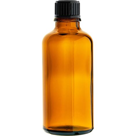 Frasco de vidrio marrón de 15 ml con tapón negro, rosca 18/415. (1/4)