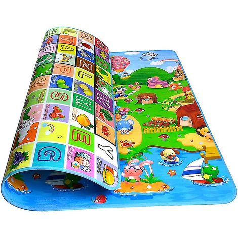 Tapis de jeu imperméable et antidérapant à 2 faces pour enfants
