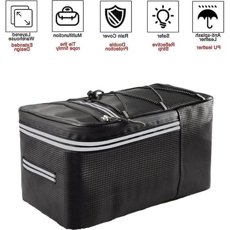 Sacoche de vélo - 15 L - Sacoche arrière - Sac étanche - Bandes réfléchissantes - Fermeture éclair étanche - Convient pour le transport d'équipement de vélo (1/5)