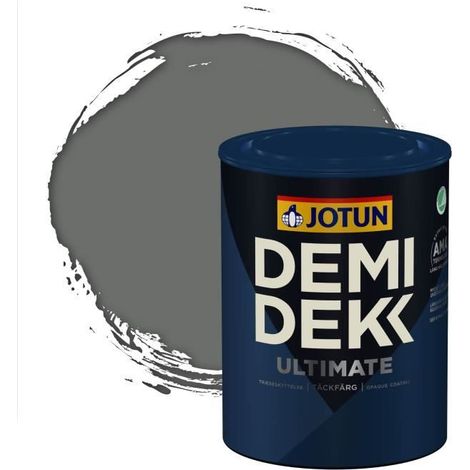 JOTUN - Peinture Bois, Lasure Opaque pour Extérieur et Intérieur Satinée - DEMI DEKK ULTIMATE - RAL 7005 - Gris Souris - 0,75L (1/2)