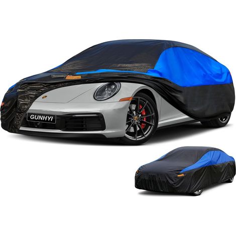 Bâche Voiture Exterieur Respirante et Étanche pour Tous Temps, Housse Voiture Protection Anti-UV Contre, la Poussière, la Pluie, Universelle pour Audi A3/Porsche 911/CLA/CLK/SL (450-470 cm) 3L,1-per B (1/5)