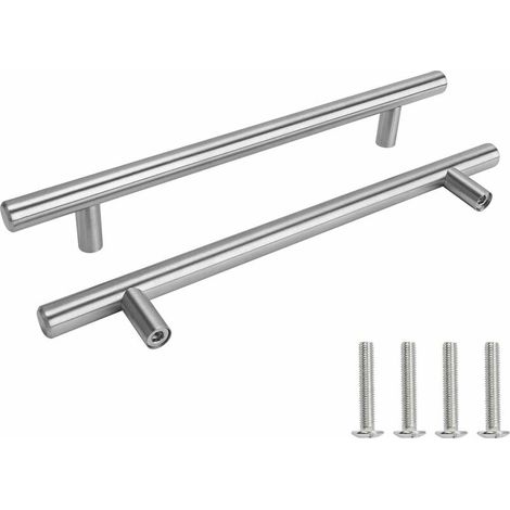 2 poignées de porte en acier inoxydable argenté, poignées de meubles W (1/5)