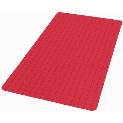 Cleafe - Tappeto Tappetino Antiscivolo Bagno Arredo 69 X 39 Cm Rosso Con Quadratini 69940 - (1/2)