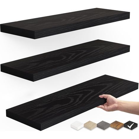 Estantes flotantes de pared, estantes rústicos de madera para baño, dormitorio, sala de estar, cocina, estantes flotantes para libros/almacenamiento/decoración de habitaciones, capacidad de carga 10 k