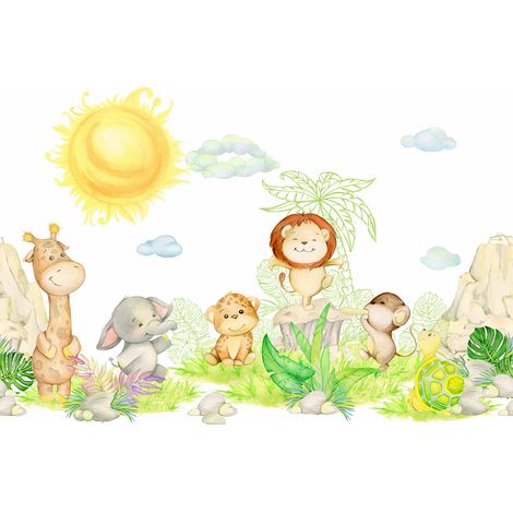 Papier peint panoramique Enfants - Animaux - 130 cm x 87 cm (1/2)