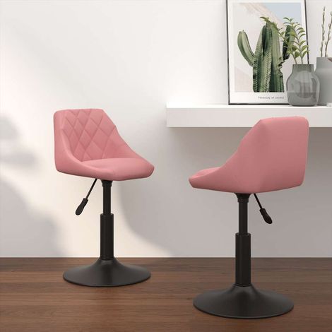 Sillas de comedor giratorias 2 unidades terciopelo rosa vidaXL (1/5)