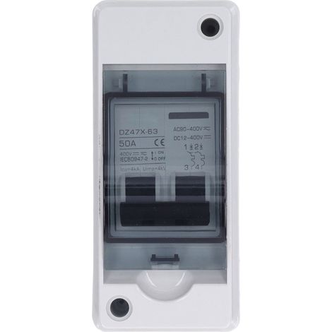 Disjoncteur miniature 50A étanche 2P pour système solaire photovoltaïque DC 12‑400V AC 90‑400V (1/5)