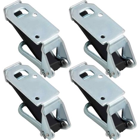 Lot de 4 roulements de fermeture avec bande élastique, support de tige, porte-bêche, balai, tendeur en caoutchouc pour remorque, camion, engin de construction, abris à outils, etc (1/5)