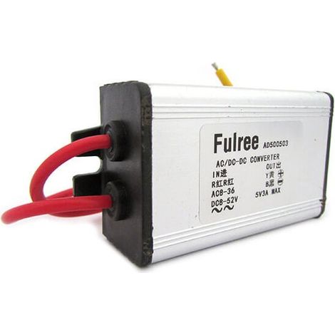 Alimentatore Step Down Convertitore AC-DC o DC-DC 3A Da AC 8-36V o DC 8-52V a DC 5V Fulree