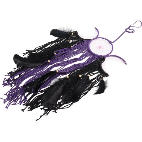 Attrape-rêves traditionnel fait main, pendentif en plumes, décoration murale à pompons (1/5)