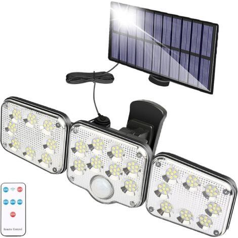 Solar Light Outdoor with Motion Sensor 130 LED, Solar Garden Light 1300 Lumens, Solar Lamp with 5m Cable, LED Wall Spotlight with Remote Control, Waterproof IP65 (1/4)