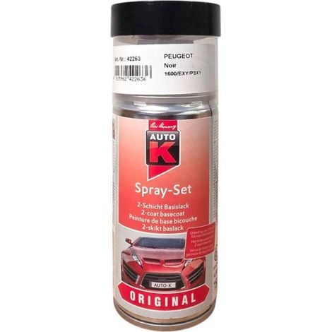 Bombe de peinture pour carrosserie - Peugeot - 1600/EXY/P3XY Noir - 150 ml - Auto K