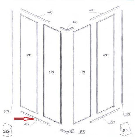R PROFILO (A2)X BOX DOCCIA CRILEX GOCCIA 1,6 MM 68-80X68-80 BCO