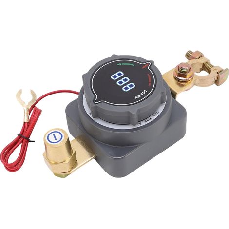Interrupteur de Déconnexion de Batterie avec Voltmètre, Interrupteur d'affichage de Tension LED, Finition Givrée, Marche/arrêt avec Vis Argentée Plaquée Cuivre, Idéal pour Voiture, Bateau, (1/5)