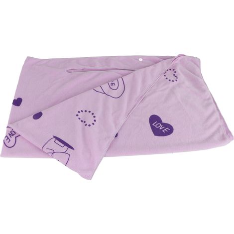 Damen-Badetuch aus ultrafeinen, atmungsaktiven Fasern, mit Trägern und umklappbaren Kanten, Badezimmeraccessoire, helllila, 80 x 135 cm / 31,50 x 53,15 Zoll (1/5)