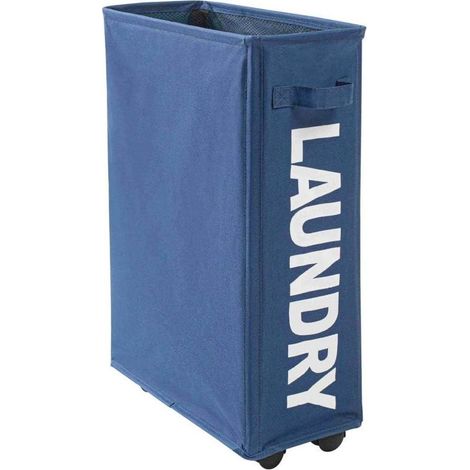 Panier de rangement pour linge 42L pliable tissu Oxford 600D imperméable 4 roues design compact 18,5 x 58 x 39 cm (1/5)