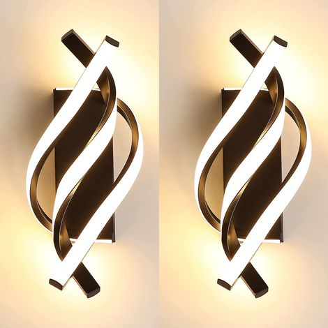 Appliques murales Applique murale LED en spirale d'intérieur en 3000K pour la chambre à coucher 2pcs Aluminium (1/5)