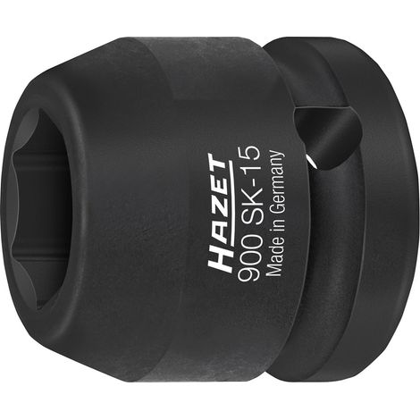 Hazet Schlag-Maschinenschrauber Steckschlüsseleinsatz 900SK-15, 1/2 (12,5 mm) Vierkant hohl, Außen Sechskant-Tractionsprofil, SW 15 mm (1/2)