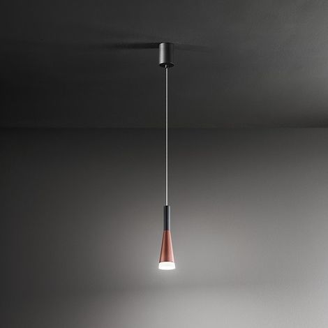 Lampe À Suspension Led Cone Or-Rose-Noir 7W 3000K Perenz (1/4)