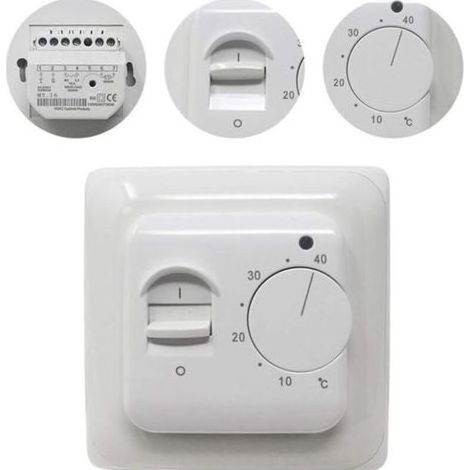 Lntyq Chauffage au Sol Electrique sonde AC 220V 16A, Régulateur de Thermostat Plancher Chauffant Mécanique,Manuel Thermostat d'ambiance (1/5)