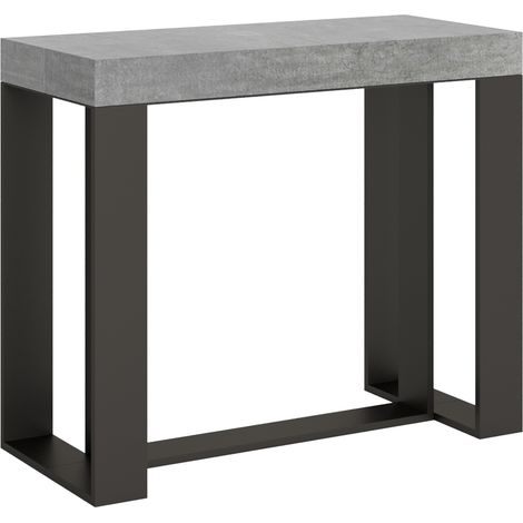 Consolle allungabile 90x40/300 cm Futura Cemento telaio Antracite (1/5)
