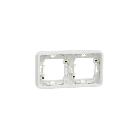 Mureva Styl - Cadre 2 postes horizontal - encastré - IP55 - IK08 - blanc - SCHNEIDER ELECTRIC - MUR39101