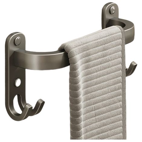 Porte-serviettes, sans perçage, porte-serviettes de salle de bain, porte-serviettes mural, porte-serviettes de cuisine, 20 cm, gris (1/4)