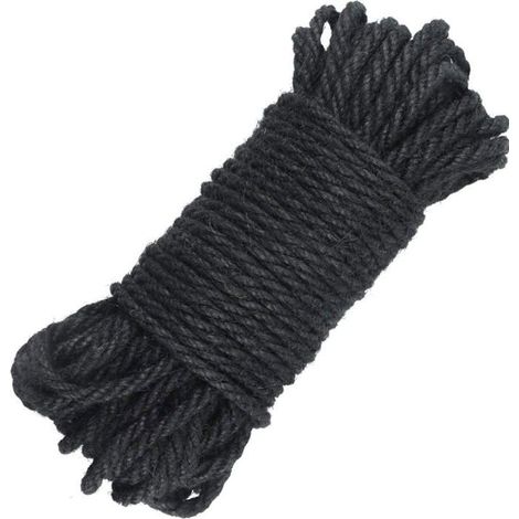 jijAcraft 5mm Corde de Jute, 20 Mètres Corde de Chanvre Noir, Ficelle de Jute Naturelle, Corde de Jardin pour Jardinage Artisanat (1/5)
