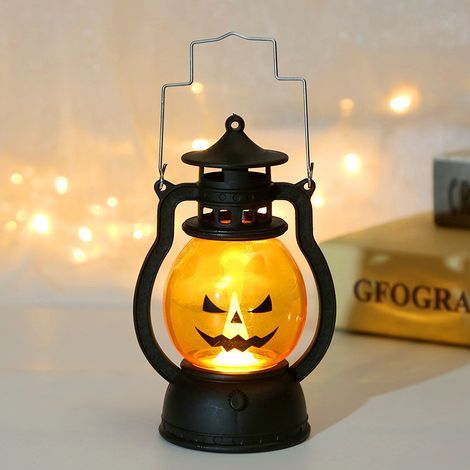 Halloween-Lichterkette, Kürbis-Öllampe, tragbare LED-Laterne, Halloween-Dekoration für Zuhause, Bar, Schule, Halloween (Typ C) (1/5)