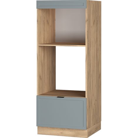 Mobile cucina microonde Fame-Line, Blu-grigio chiaro, 60 cm aperto, Vicco