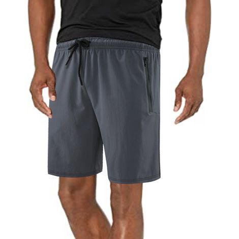 1 short de course homme, séchage rapide, poches zippées, ceinture élastique avec cordon, pour entraînement et running (1/5)
