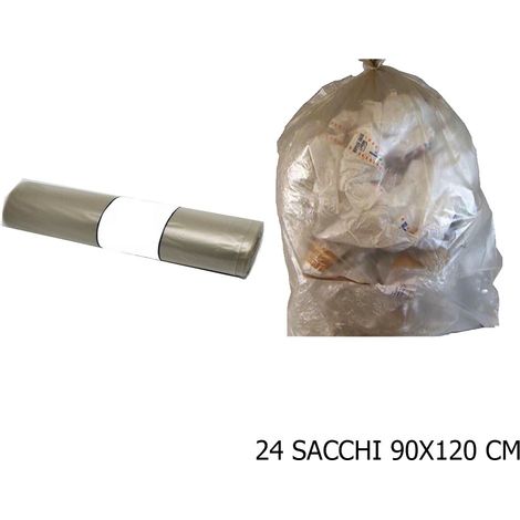 Sacchetti per bidoni spazzatura buste grandi immondizia pattumiera sacco 90x120cm resistenti kg3 smaltire rifiuti dayli ambra