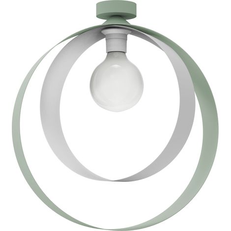 LUMICOM  NUCLEO Plafoniera, 1X E27, max 42W, metallo, verde/bianco, D.40cm (1/3)