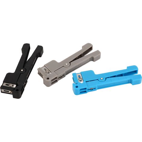 Kit de 3 outils de dénudage de câbles coaxiaux et de fibres optiques pour la maintenance (1/5)