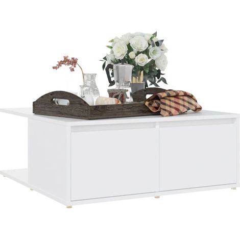 FIMEI Table basse Blanc 80x80x31 cm Aggloméré (1/5)