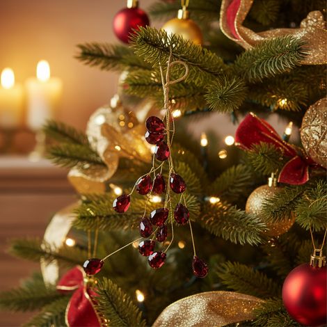 Pendaglio con gemme per albero di Natale decorazione natalizia, da 21 cm -Smeraldo (1/5)