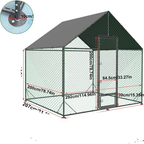 Hühnerstall, robuste Konstruktion, leicht zugängliches Design, L (1/2)