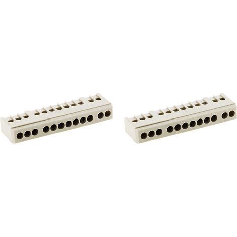 Lot de 2 borniers de terre 12 modules - gris - Zenitech