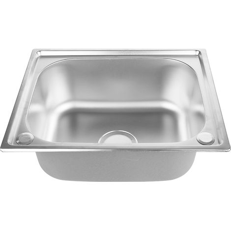 Fregaderos de cocina de acero inoxidable cepillado con un seno (50 x 40 x 20 cm) (1/5)