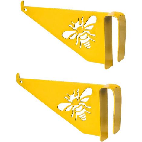 2 pezzi di supporto giallo in acciaio inox per l'ispezione degli alveari per telaini delle api (1/5)