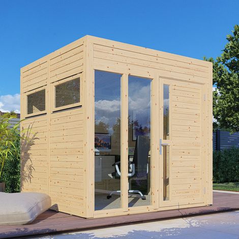 Studio de jardin bois Bertilo Cubus 2 19mm avec plancher 4,75m² naturel