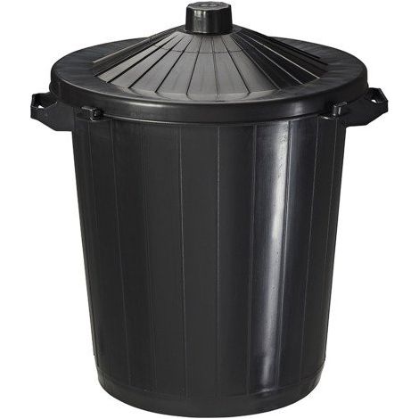 Poubelle 75 litres Rossignol ronde extérieur PVC noire