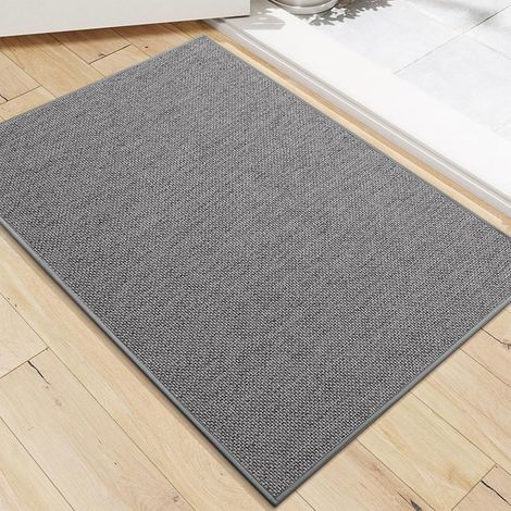 1 Paillasson, 40x60cm, Fibres tissées, Caoutchouc antidérapant, Gris foncé, Entrée Cuisine (1/5)