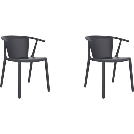 Set 2 sillas interior, exterior gris oscuro WOODY FLAT Resol